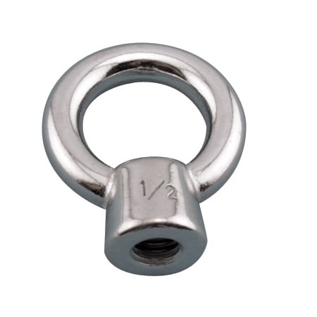 1ZU46 62mm A2 Stainless Steel Eye Nut with M16 x 2mm Thread Size and Plain Finish 